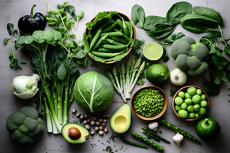 健康的绿色蔬菜背景图片