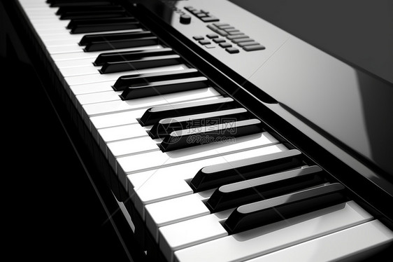 黑白键的钢琴图片