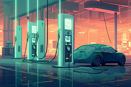 未来汽车充电站图图片