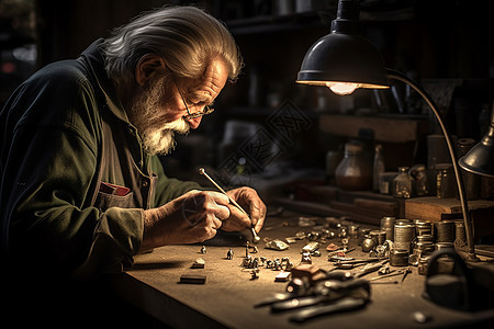 一个努力工作的银匠背景图片