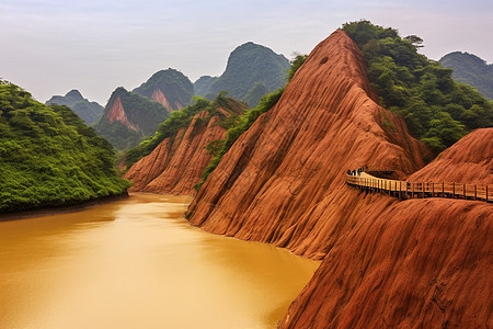 丹霞地貌的山峰图片