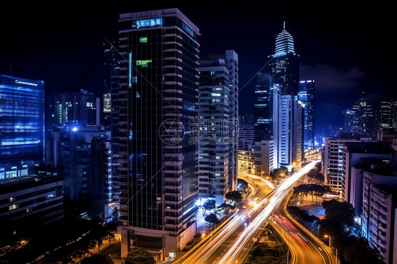 现代化城市夜景图片