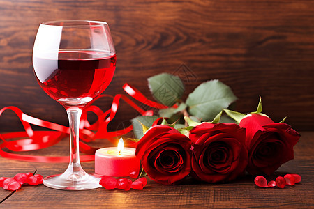 情人节的红酒杯背景图片