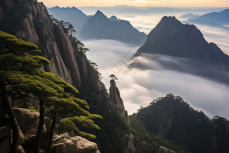 冲上云霄的山脉高清图片