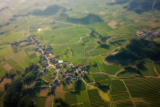 乡村的航空视角图片