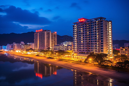 海滨城市夜景图片