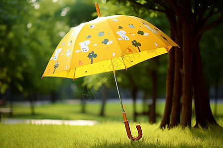 户外卡通图案的雨伞图片