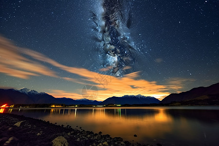新西兰，星空，银河系，长时间曝光，高清背景图片