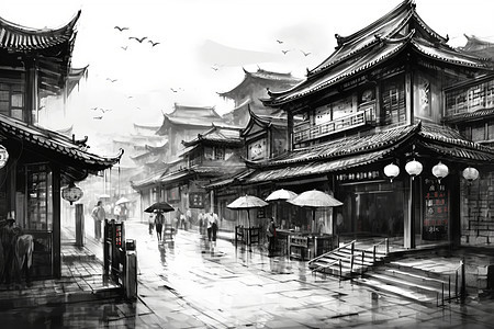 中国传统街道图片