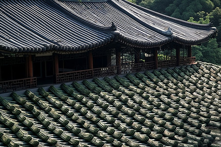 中式传统建筑风景背景图片