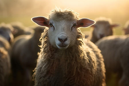 牧场的一只绵羊图片