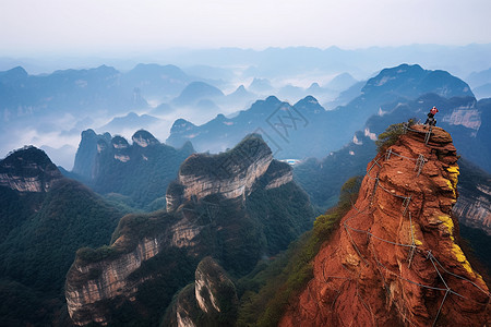 云雾缭绕的山脉图片