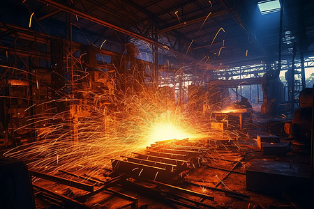 工厂机械的火花图片