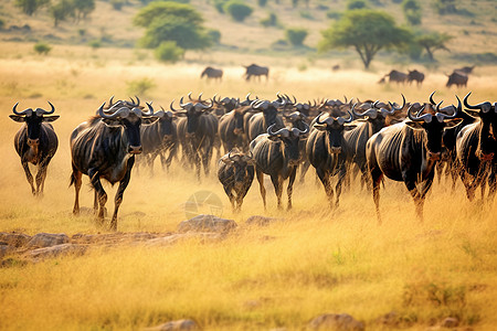 草原的动物牛羚图片