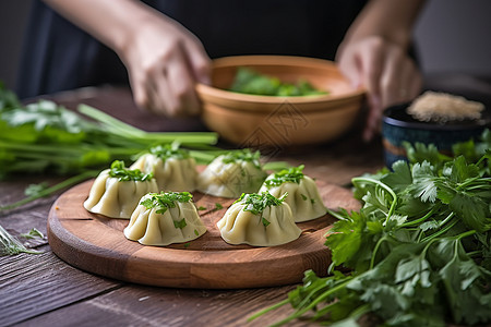 制作的手工饺子图片