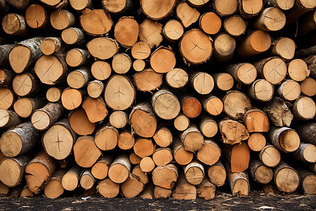 工业木材的木堆图片