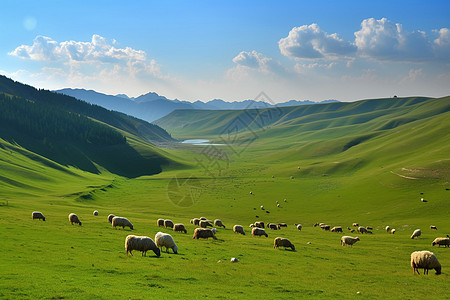 草原上的牲畜背景图片