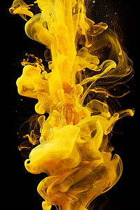 流动的黄色烟液图片