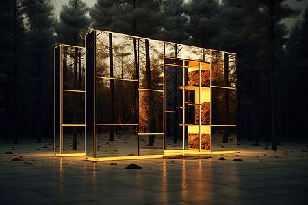 玻璃与金属的模型建筑图片