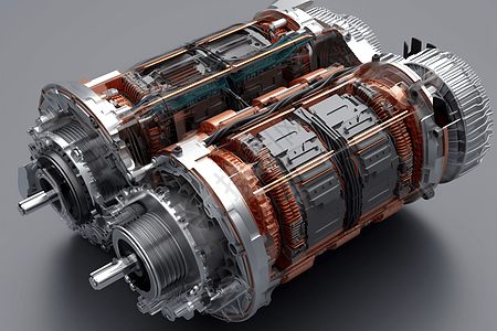 电动汽车电机部件背景图片