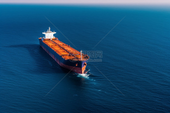 海洋中运输货物的船图片