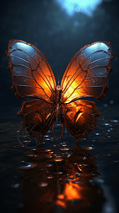 发光的蝴蝶翅膀背景图片