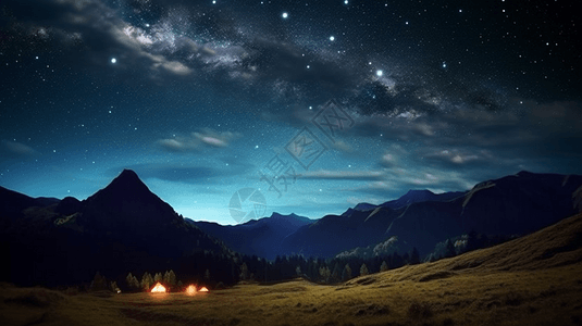 夜景的美丽星空背景图片