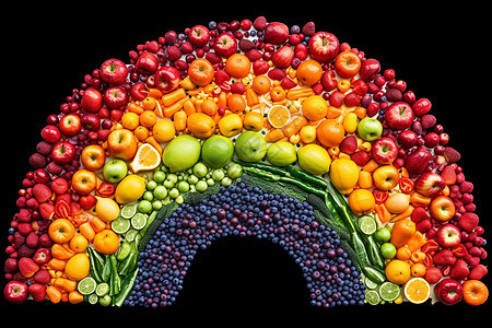 新鲜的水果蔬菜背景图片