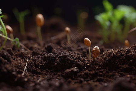 土壤微生物的特写图片