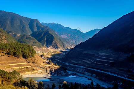 少数民族部落大山背景图片