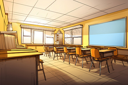 明亮的教室背景图片