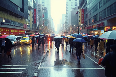 暴雨中的城市图片