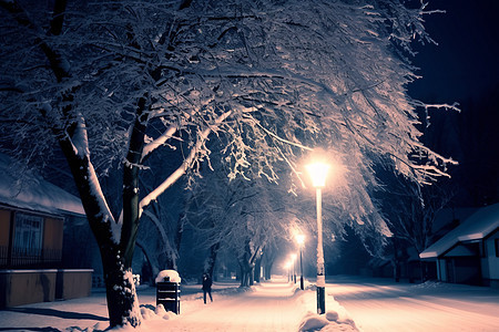 冬季的城市街道图片