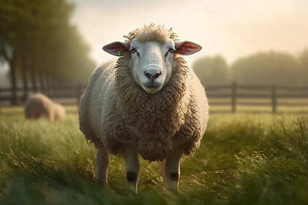 牧场的绵羊背景图片
