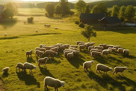 草原上的绵羊背景图片