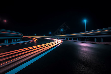 夜间马路夜晚的交叉路口背景