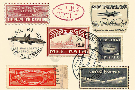 复古的航空邮票图片