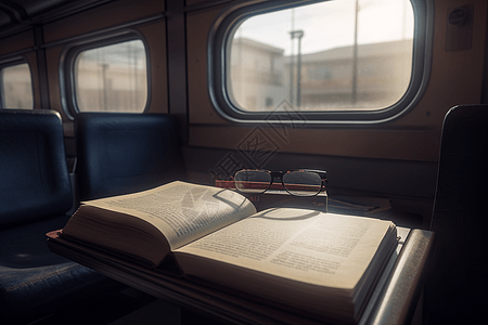 车上看书在火车上读书设计图片