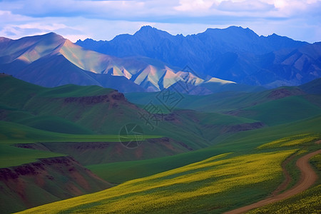 色彩缤纷的山脉图片