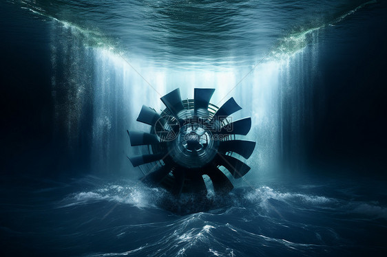 水下的涡轮机图片