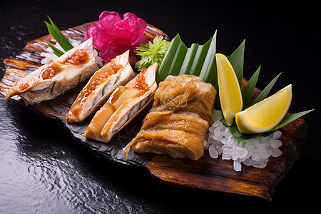 凤尾鱼虾寿司图片