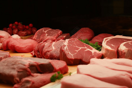 肉店各类生鲜肉背景图片