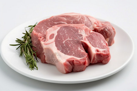 一盘新鲜的生羊肉图片