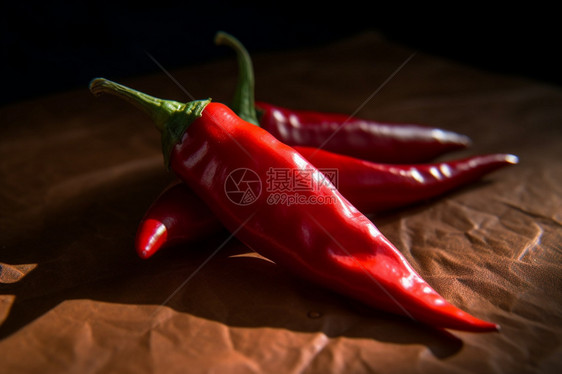 桌子上的红辣椒图片
