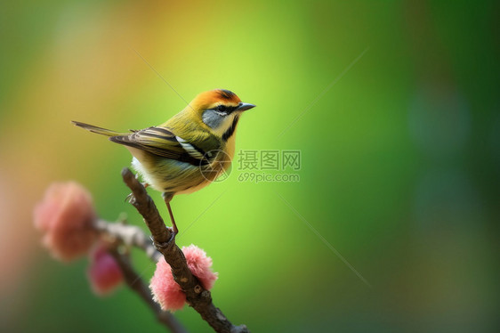 春天户外小鸟的特写图片