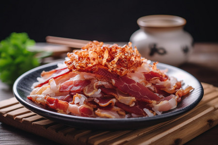 美食甜品广式腊肉饭背景