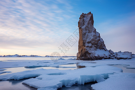 冰雪覆盖的河流图片