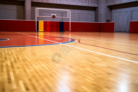 室内宽敞的篮球场背景图片