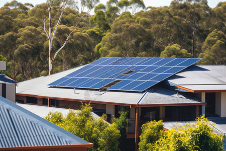屋顶太阳能屋顶的太阳能电池板背景