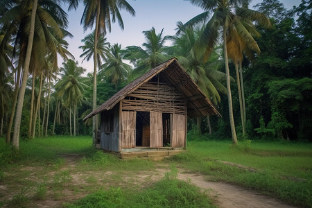 森林中建筑的房屋图片